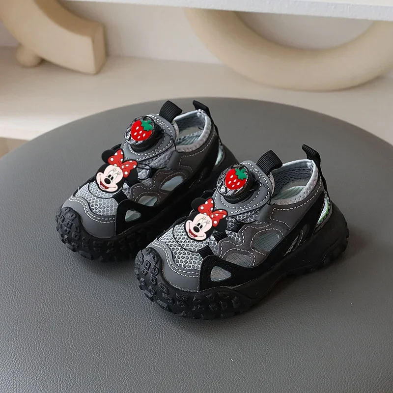 

Hollow Mesh Breathable Casual Shoes Boy Soft Sole Non-slip Beach Shoes Disney Mickey Mouse Slippers Summer New kids girl Sandals