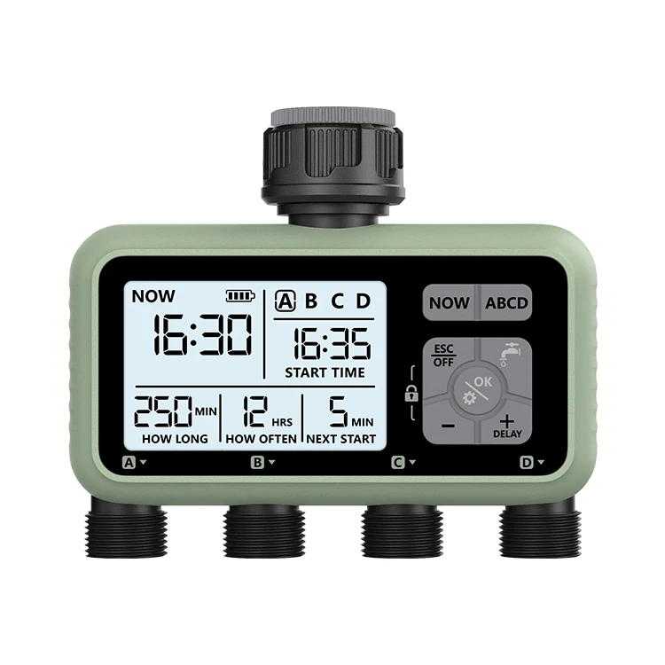 

2025New Design Outdoor Yard Electronic Automatic Four Zone Garden Watering System Irrigation Water Timer HCT-379