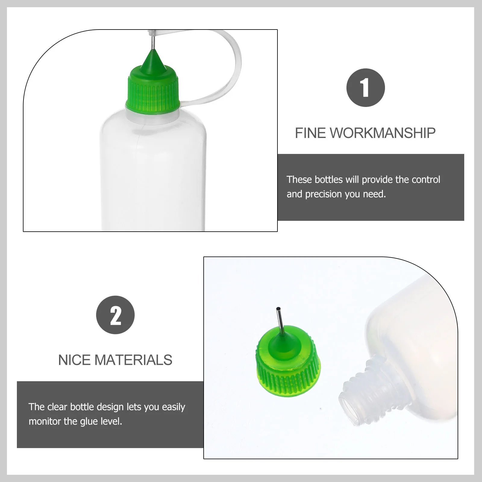 

10Pcs Fine Tip Glue Bottles 50Ml Needle Dispenser Squeeze Bottle for Precise Application Transparent Refillable Bottle for DIY