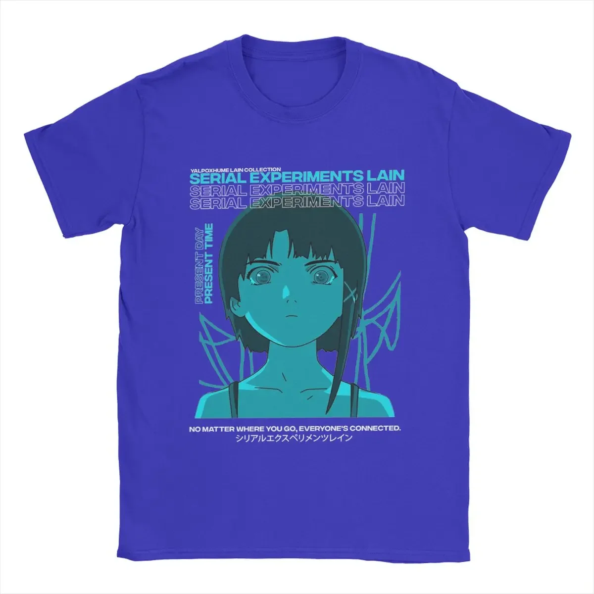 New Men Serial Experiments Lain Aesthetic Retro Darker Anime Cotton Tops Short Sleeve Crew Neck Tee Shirt Gift Idea T-Shirt