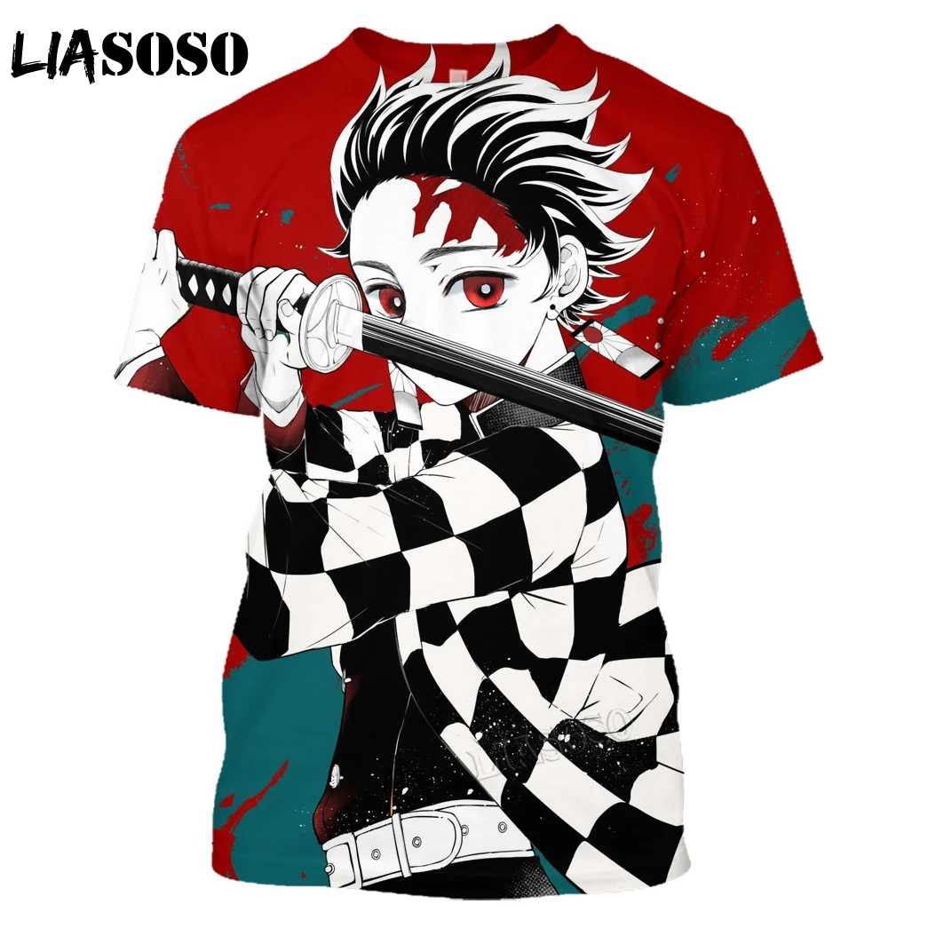 Men's Anime Demon Slayer Fashion T-Shirt Cartoon 3D Print Short Sleeve Kamado Nezuko Kochou Shinobu Shinobu Cosplay Top Tees