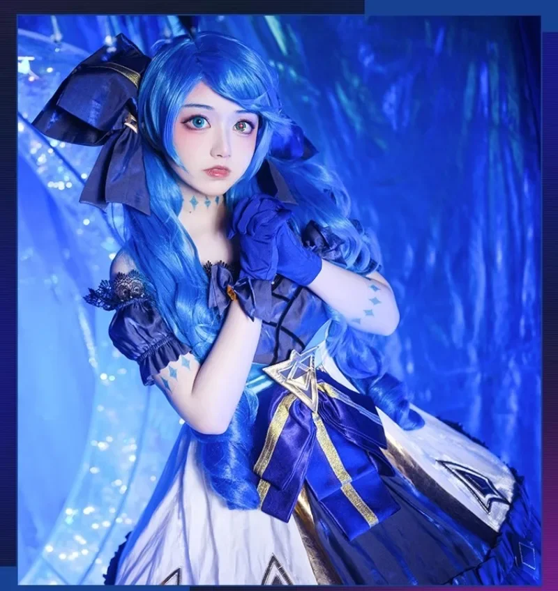 Spiel Gwen Cosplay Kostüm Anime Spiel Lol heilige Näherin Perücke sexy Frau Kampf Lolita Uniform Halloween Loli täglich Cos Kleid