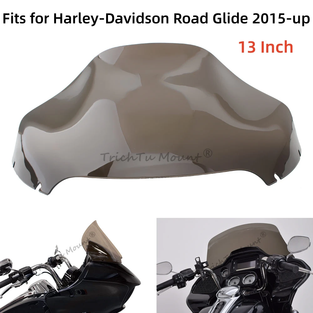 

For Harley Road Glide Ultra Limited CVO FLTR FLTRT 2015-2023 13 Inch Motorcycle Cycle Wave Windshield Fairing Windscreen Cover