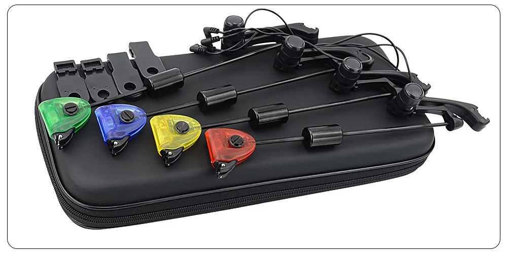 HIRISI B2002 LED Karpfenangel-Swinger-Set – mit Aufbewahrungskoffer, Karpfenbissalarm-Schwingindikatoren – Detail 1