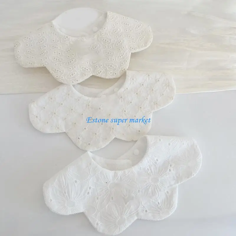 

090B Cotton Drooling Apron Burp Cloths Bib Petal Burp Cloths Nursing Bib