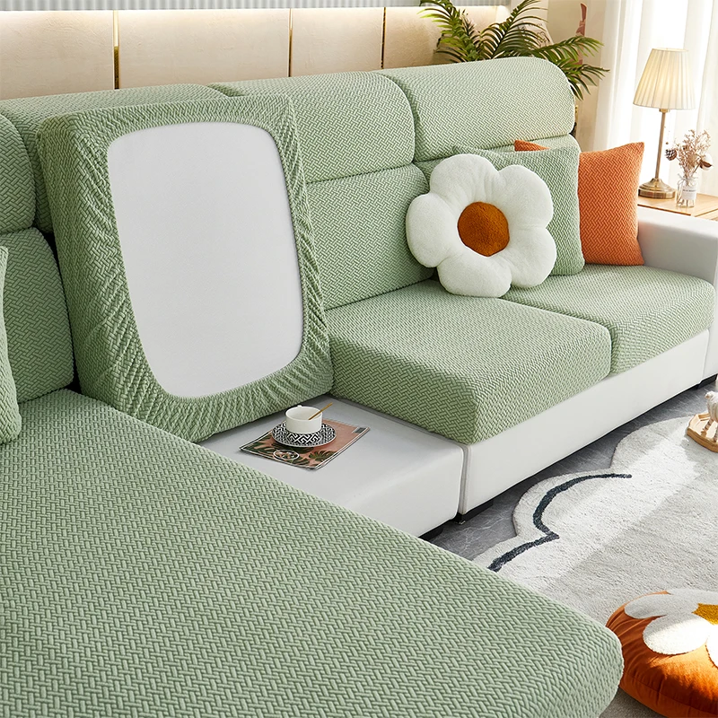 1PC JacquardSofa Cushion Cover Thicken Non-Slip Solid Color Couch Slipcover Suitable For Living Room L-Shape 1/2/3/4-Seater Sofa