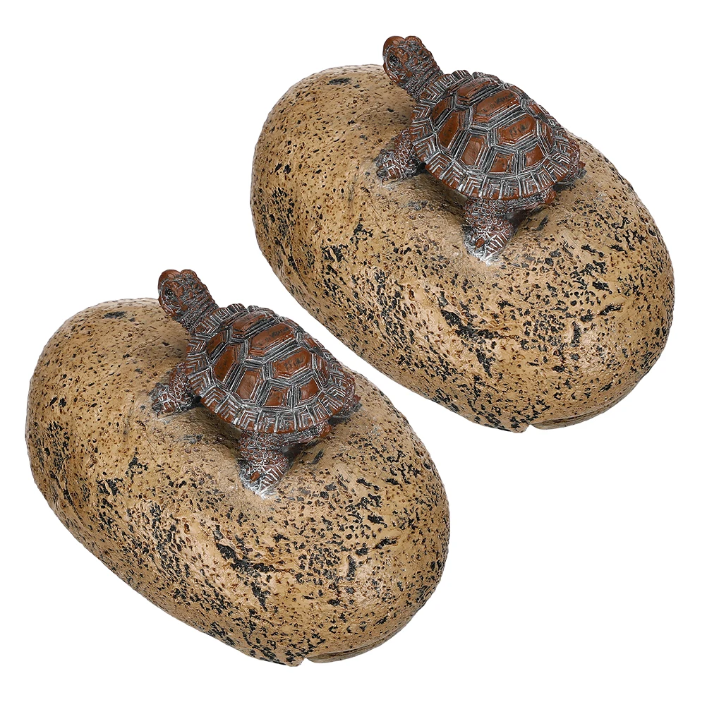 

2 Pcs Resin Key Box Hider Stone Rock Shaped Hidden Fake Concealer Synthetic Hideaway for outside House Hiders