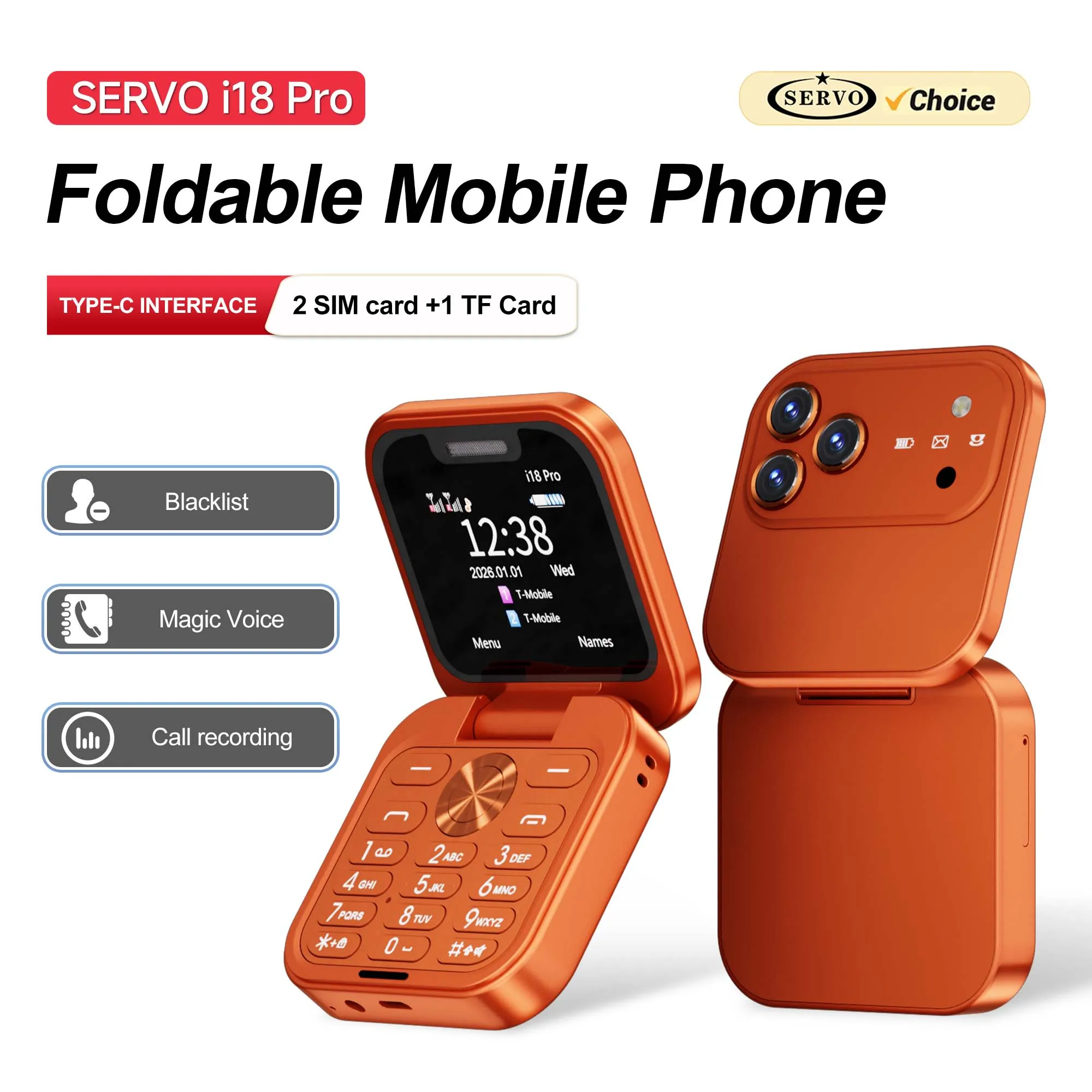 SERVO I18 PRO Foldable Mobile Phone 1.77