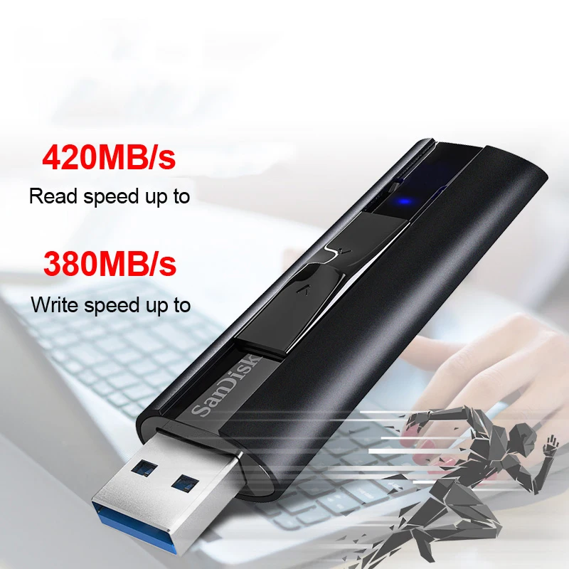 SanDisk Extreme PRO 128GB 256GB USB 3.2 Solid State Flash Drive 512GB 1TB Pen Drive High Speed 420MB/s Pendrive Memory Usb Stick