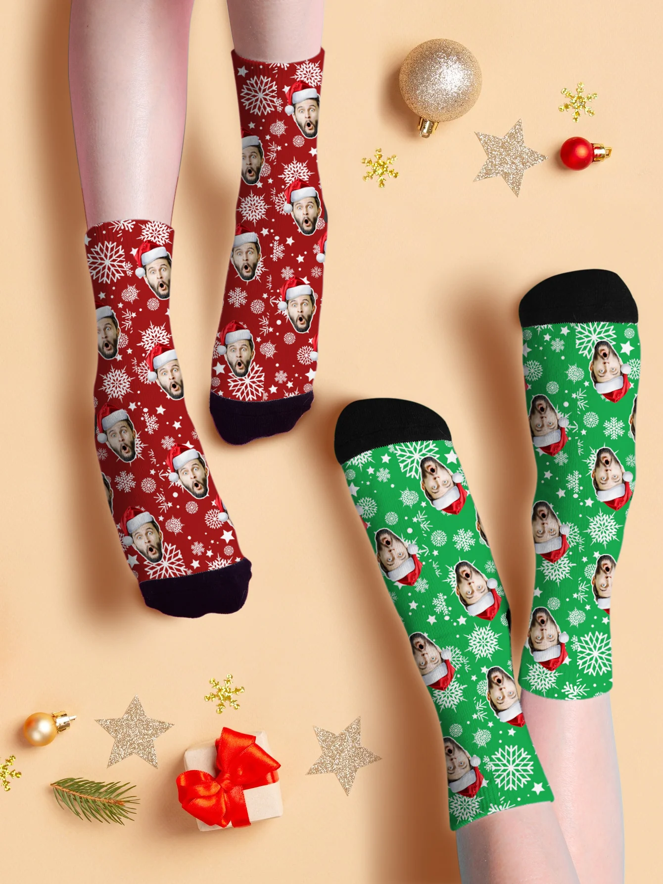 مخصص عيد الميلاد الوجه الجوارب مخصص مطبوعة شخصية مضحك الوجه الجوارب هدية لأمي أبي صديقة صديقها لها له