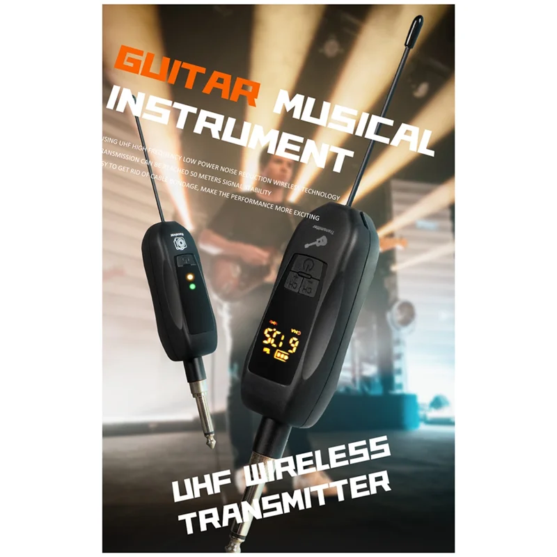 무선 기타 전기 블로우 파이프 GD10 오디오 디지털 전송 송신기 수신기 무대 악기 녹음, 사용하기 쉬운