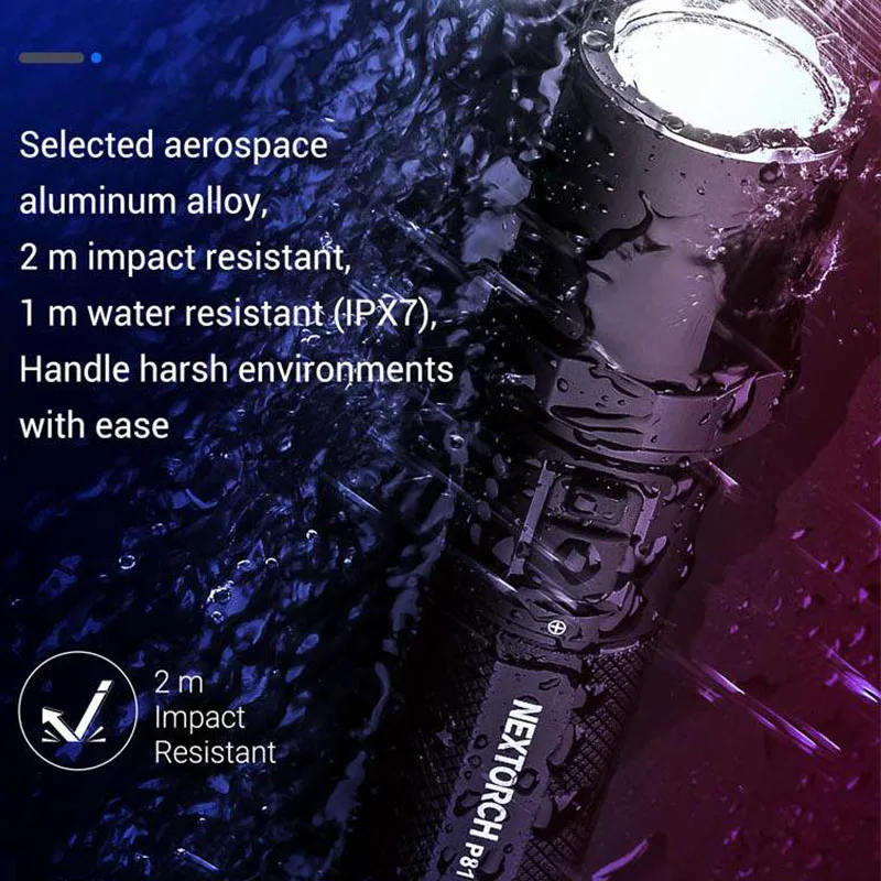 Nextorch P81 3700 Lumens 370m Beam,9-Core high-performance Rechargebale LED Duty/Tactical Flashlight with 21700 Battery