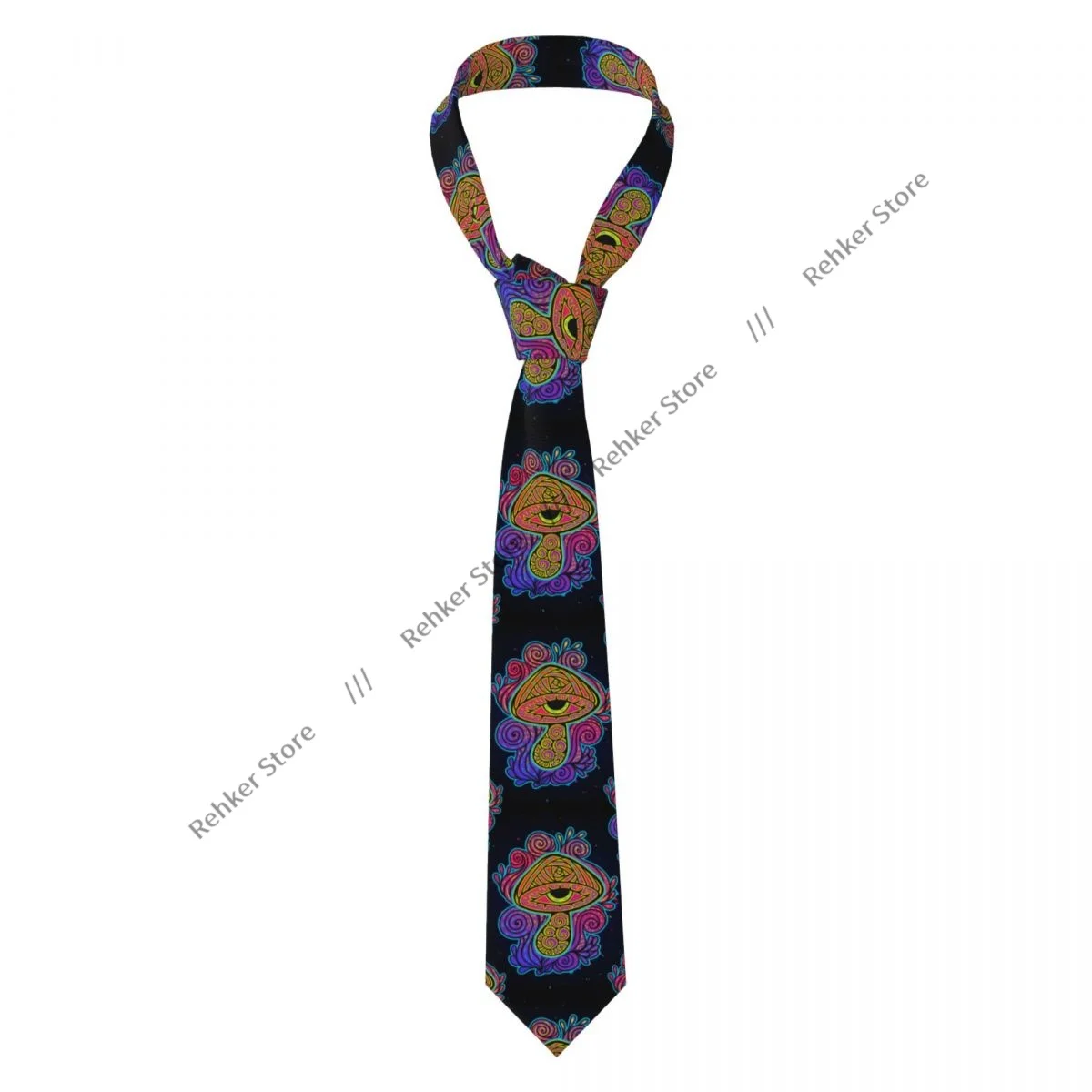 Formal Skinny Neckties Classic Men's Magic Mushrooms 60s 70s Wedding Tie Gentleman Narrow