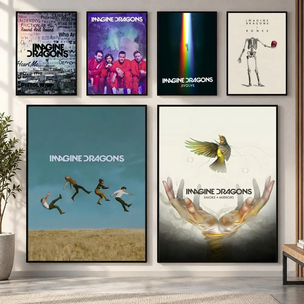 Rock Band Imagine D-Dragons bones Poster HD art sticky wall waterproof home living room bedroom bar aesthetic decoration
