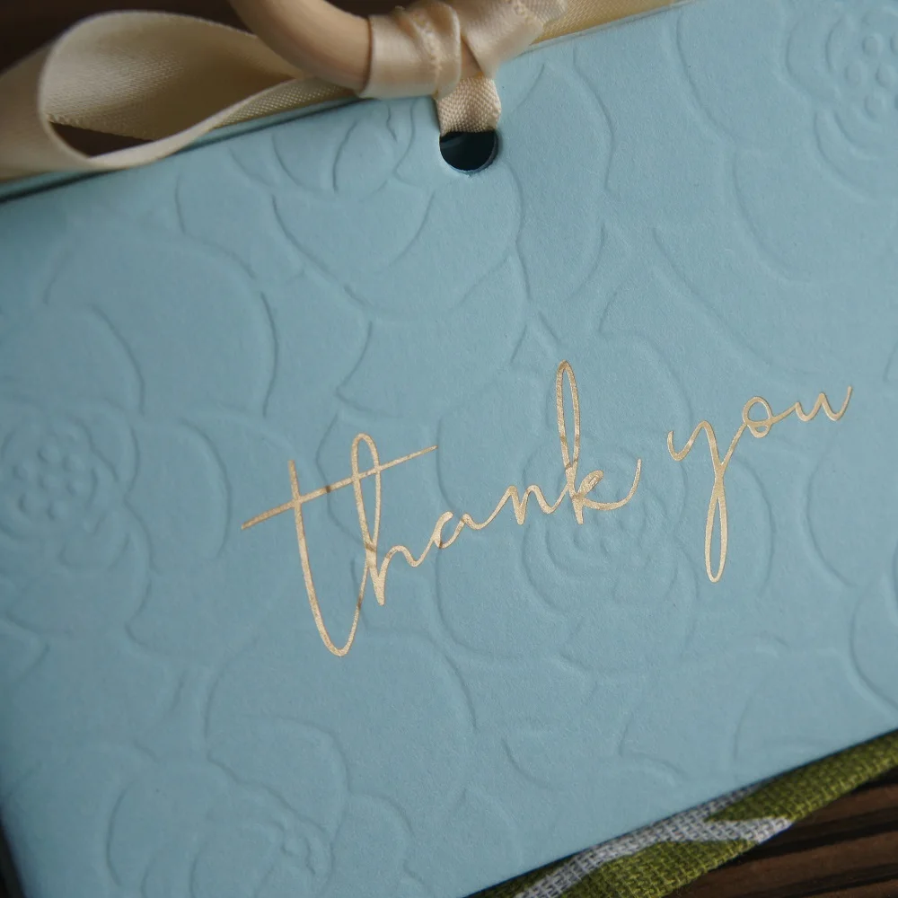 12 Pcs Gold Thank You Rose Design Paper Box As Chocolate Macaron Candy Gift Packaging Boxes Party Decoration