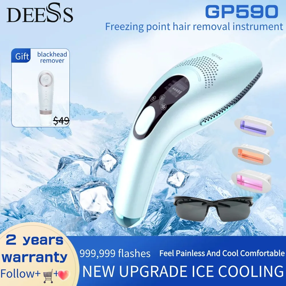 

DEESS GP590 Laser Epilator Cool Ipl Laser Hair Removal Machine Permanent Hair Removal Unlimited Flashes Depilador RamadanPainles