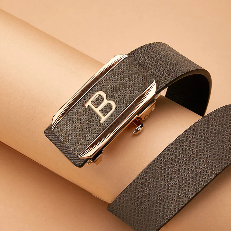 

2024 B Letter Coffee Genuine Leather Belt High Quality Automatic Buckle Fashion Men's Belt Designer Casual Belt ceinture homme