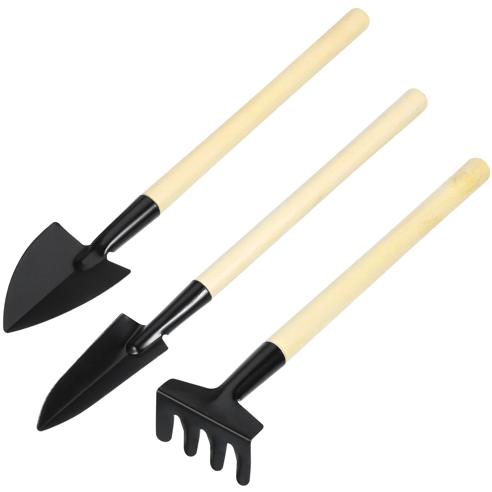 2 set mini set di attrezzi da giardino con manico in legno, rastrello a pala piccola per bambini, kit di cazzuola per piantare leggere per bambini