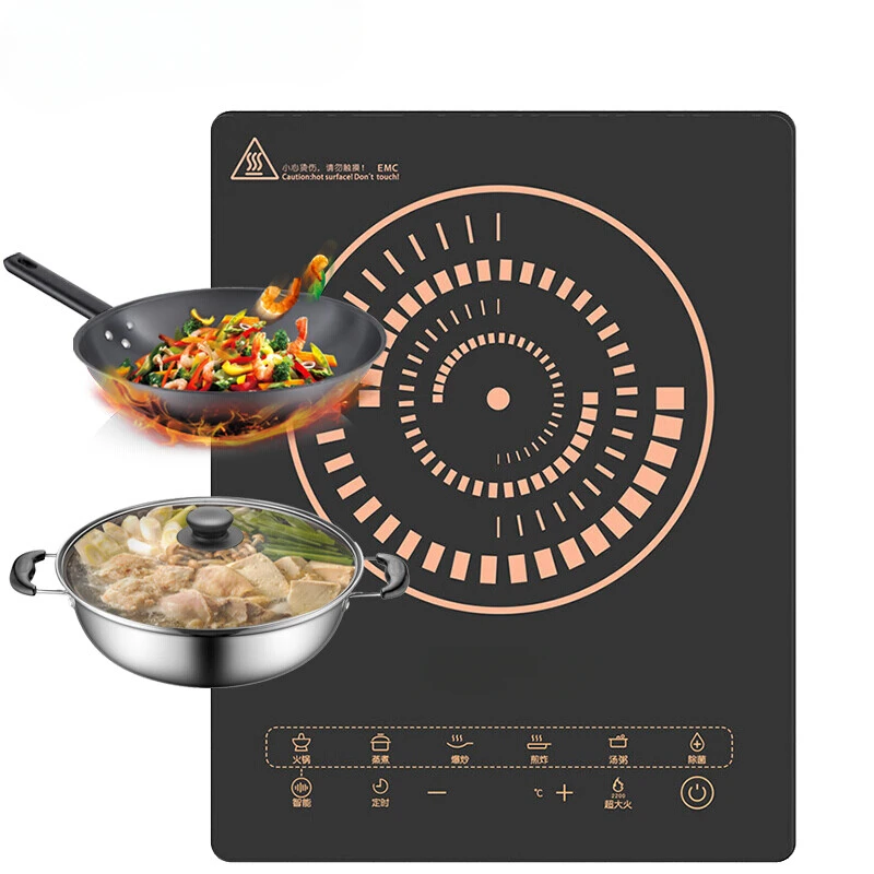 Induction Cooker Electric Stove Home Induction Cooker Microcrystalline Panel 2100w Sixfold Waterproof Cooktop 220V