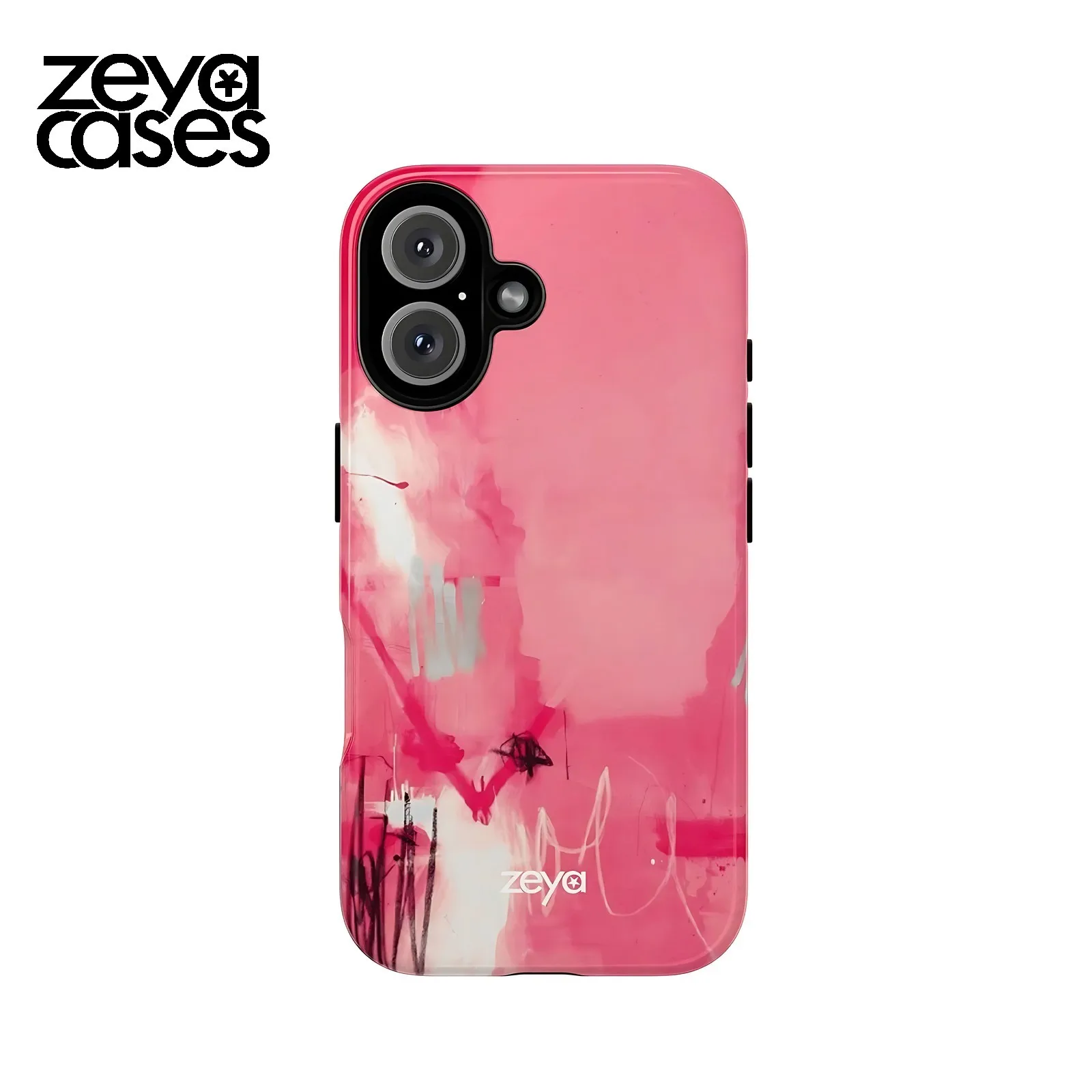 Pink Art Splash Zeya Phone Case for Samsung Galaxy S20 S23 S24 S25 S26 FE Plus Ultra Edge 5G Luxury Double-layer Back Cover