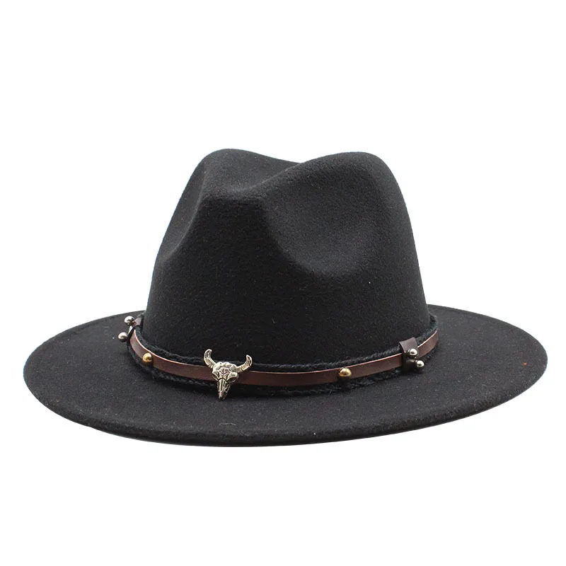 

Autumn And Winter New Black British Fashion Jazz Hat Korean Wool Wide Brim All Match Men And Women Casual Bowler Hat