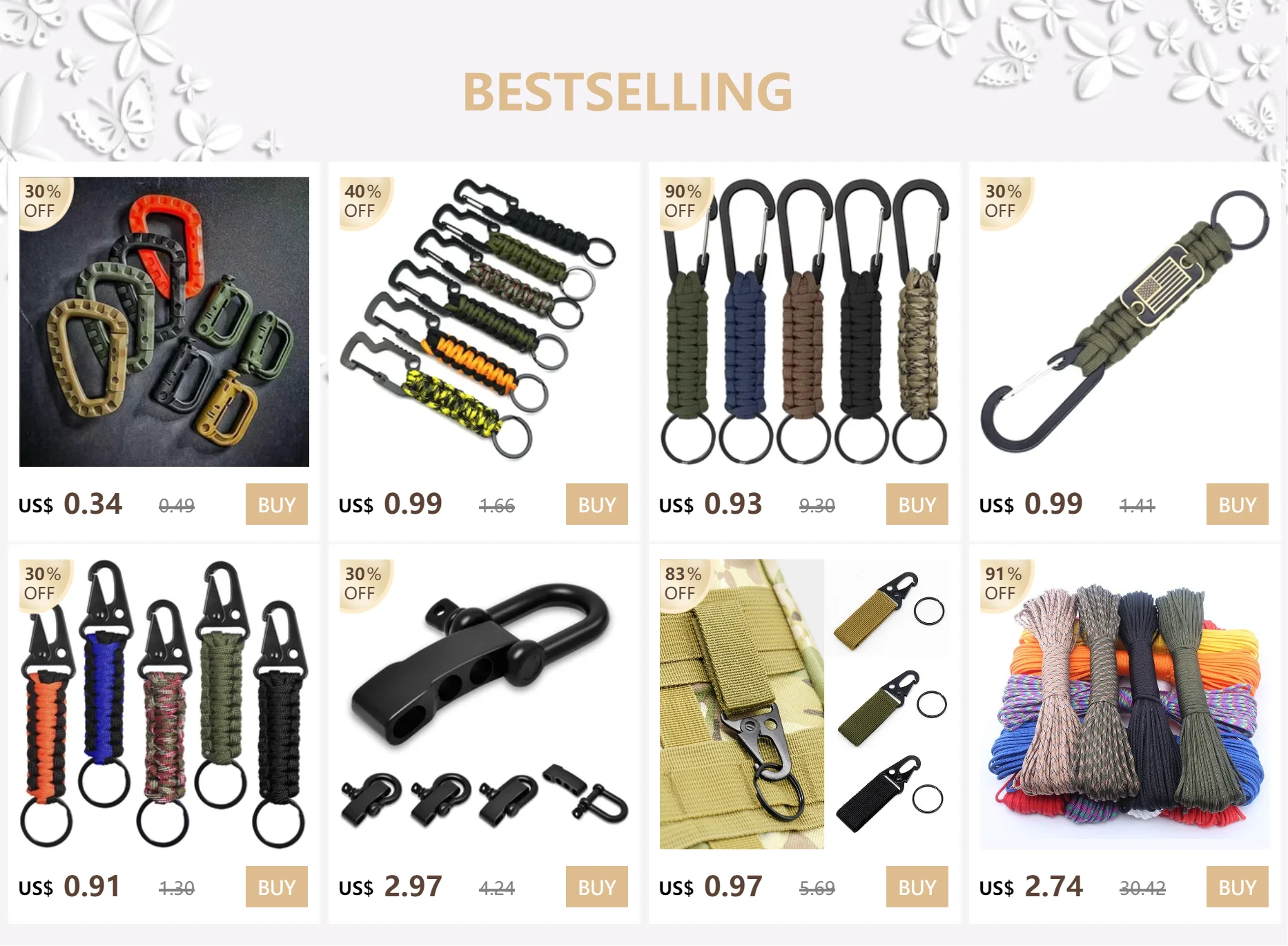 Robuster Paracord-Lanyard-Schlüsselanhänger, 7-adriges Umhängeband für Outdoor-Halskette, Schlüsselanhänger, geflochtenes Lanyard mit Metallclip-Schlüsselanhänger – Detail 1