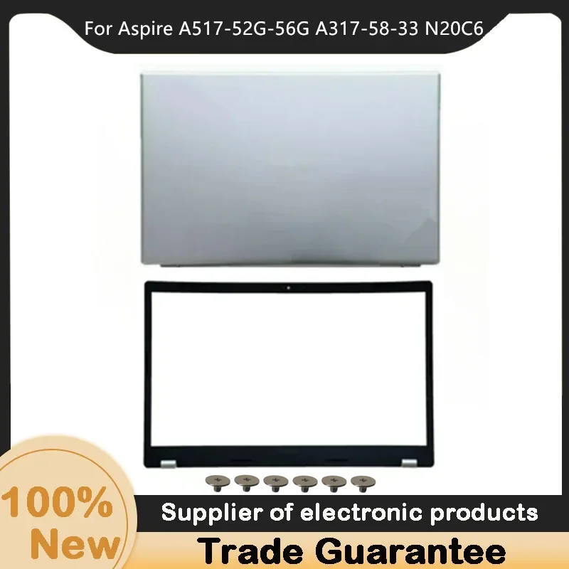 Moldura dianteira do LCD para Acer Aspire, tampa traseira, A517-52G-56G, A317-58-33, N20C6, AP3A8000910, AP395000400, novo