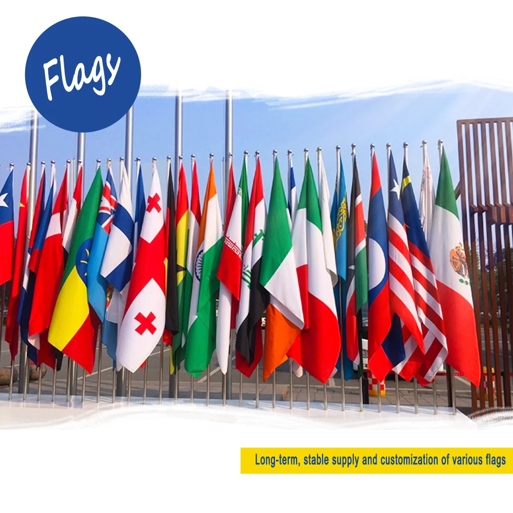 Custom Flag Banners Polyester Material Any Size Color Double Stitched  Design  High  Quality Logo Advertising   Indoor Outdoor