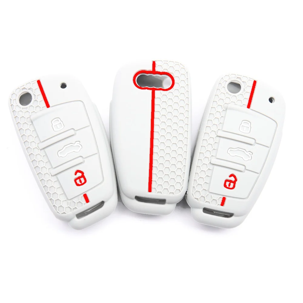 Key Case Cover For Audi A3 A4 A5 A6 Q5 Q7 A1 A8 Q3 TT Durable Soft Touch Exact Fit Protective Easy Install Shock Absorbing