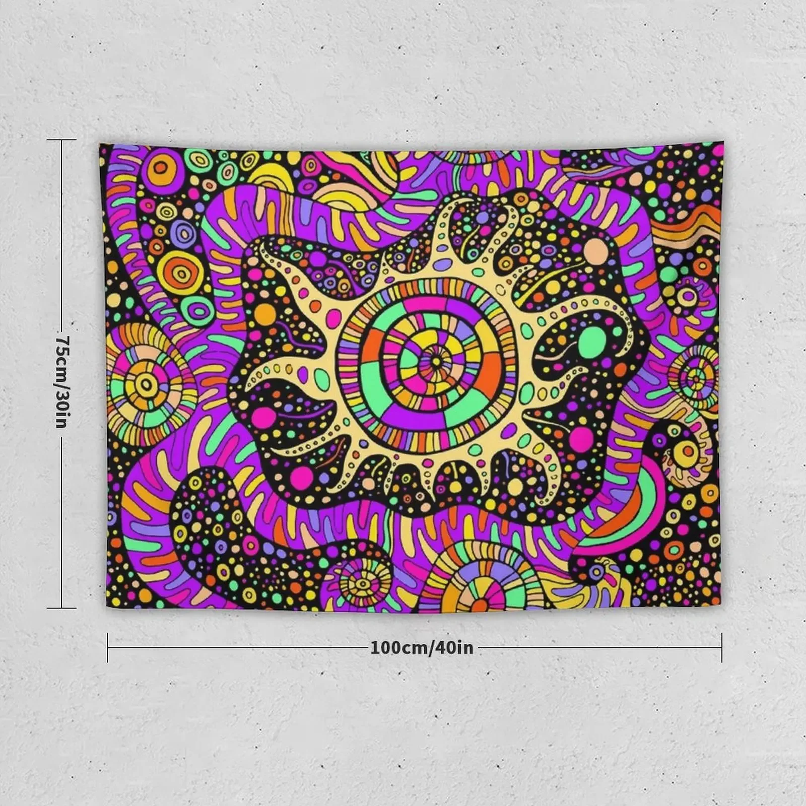 Trippy UV Rave Tentacles Black Light Trip Tapestry For Bedroom Decoration Room Tapestry