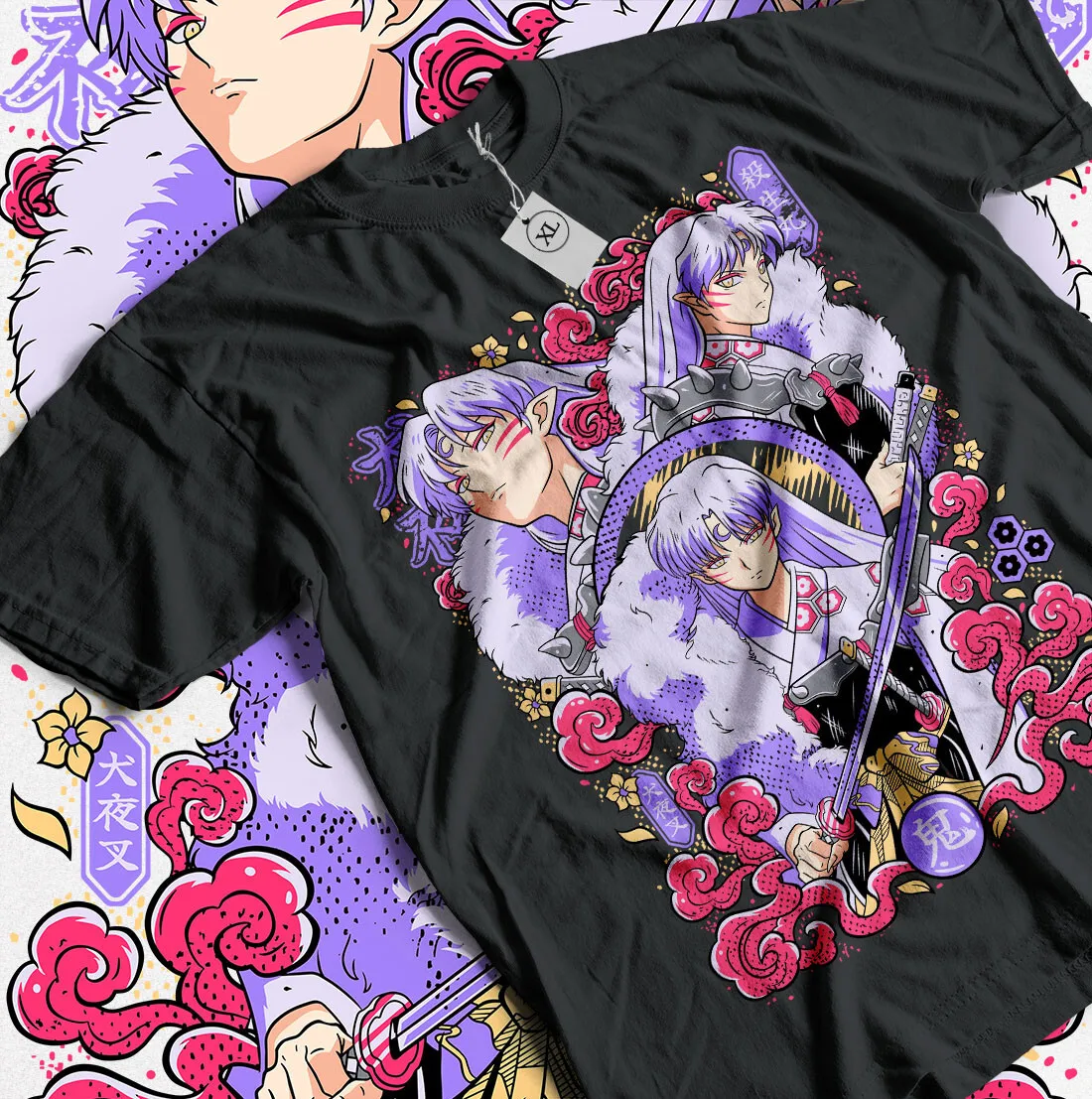 

Inuyasha T-shirt Kagome Higurashi Sesshomaru Red Moon Inu Yasha Anime Gift Shirt