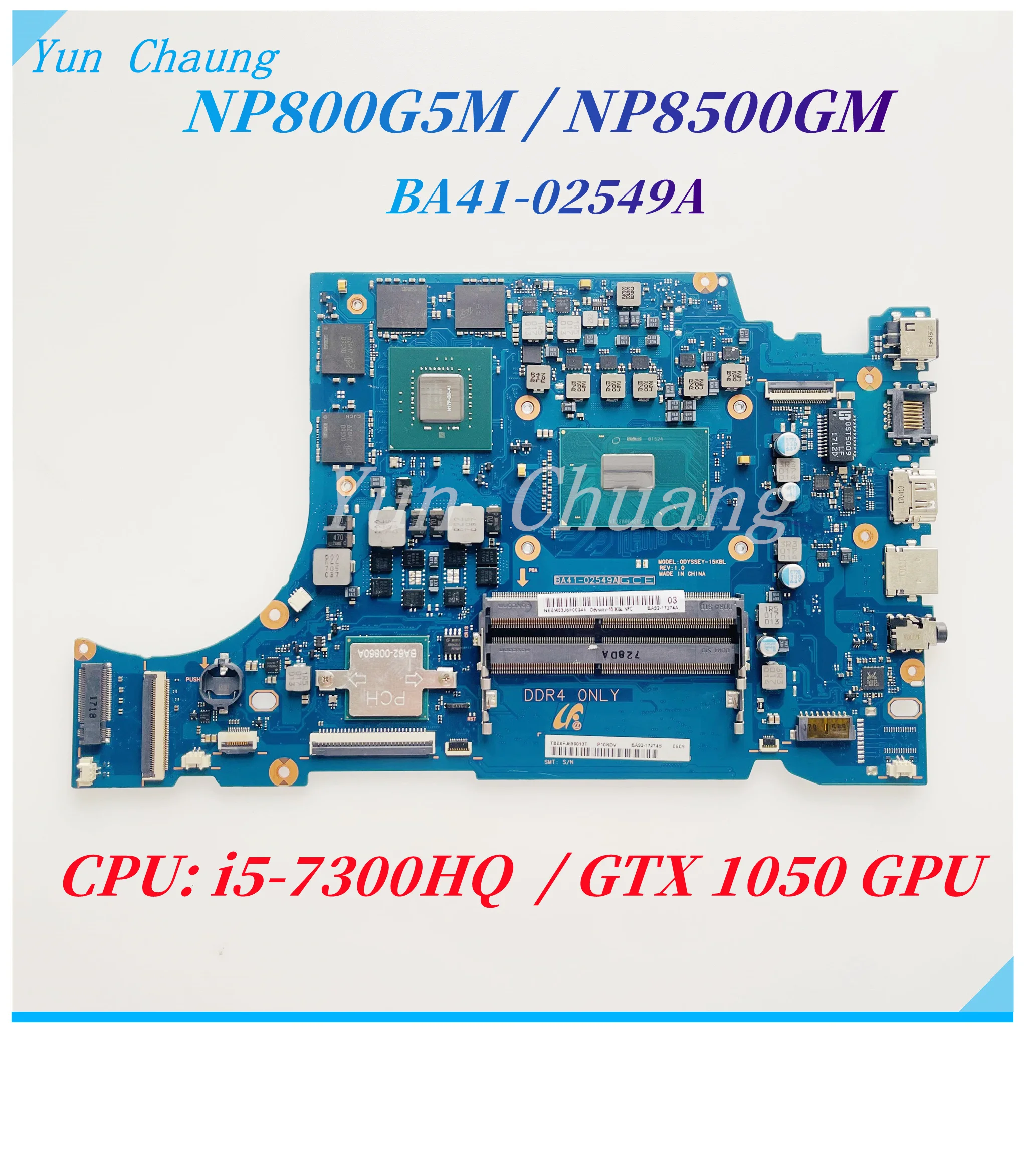 For Samsung NP800G5M NP8500GM Laptop Motherboard BA41-02549A With i5-7300HQ CPU GTX 1050 GPU DDR4 Mainboard 100% Test Work