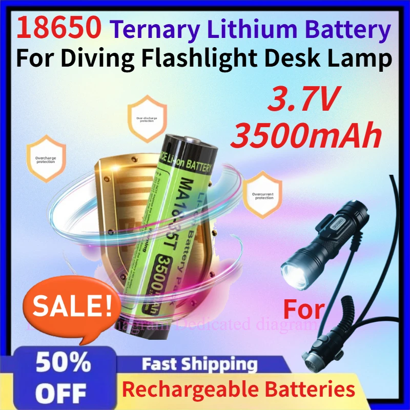 

3.7V 3500mAh MA18-35T 18650 Ternary Lithium Battery with USB Interface for Diving Flashlight Desk Lamp Rechargeable Batteries