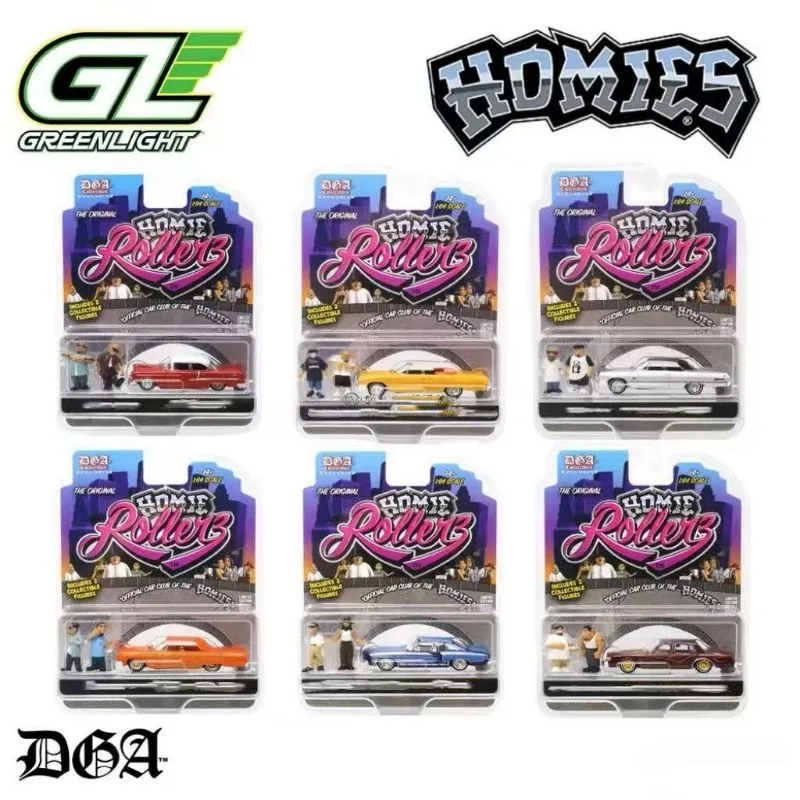 

1:64 Proportion Simulation, белая модель автомобиля в стиле ретро + 2 куклы, статическая коллекция, костюм уровня, ограниченная серия, новинка с упаковкой