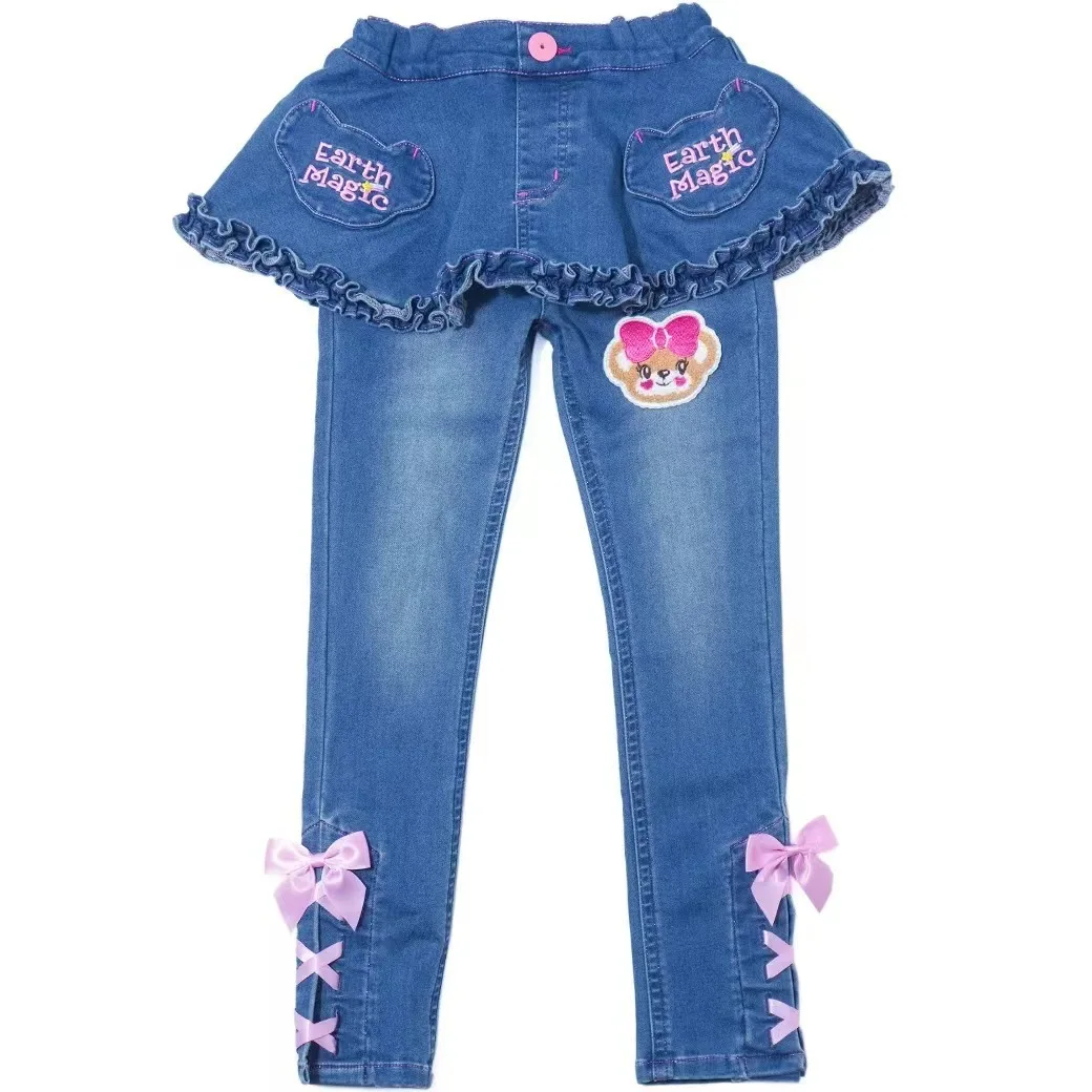 Girls Pants 2023 Autumn and Winter Fashion Brand Boutique Children's Clothing Children's Denim Trousers