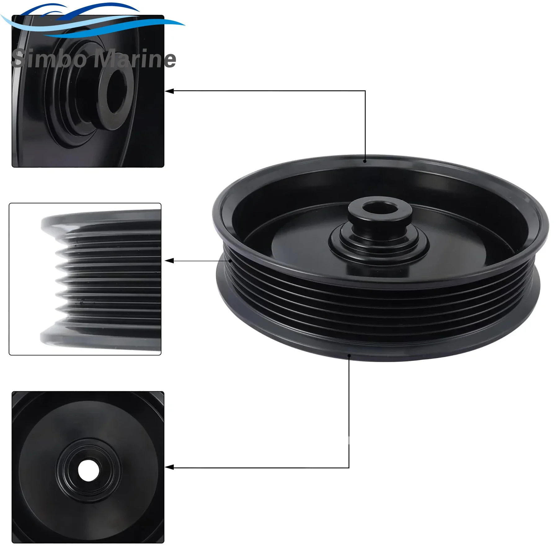Sea Water Pump Pulley for MerCruiser Quicksilver Inboard Sterndrive Motor 4.3 5.0 5.7 6.2 L Serpentine Belt 862351T 8M0150724