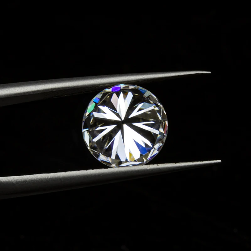 Pierre de diamant Moissanite pour bijoux, forme ronde, coupe H & A, qualité supérieure, clarté VVS, 1ct, 6.5mm