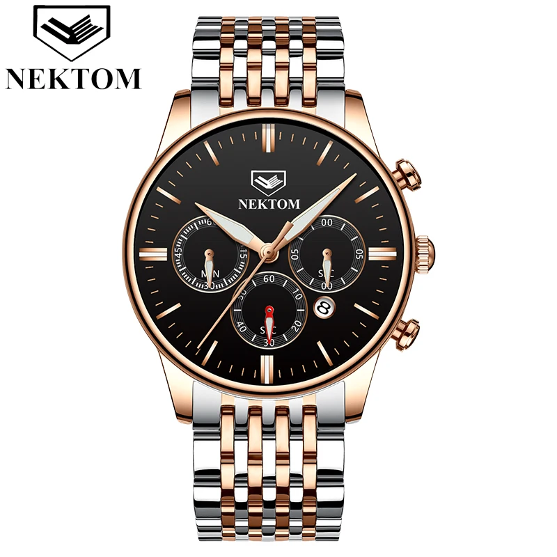 

Man Men's Wristwatch Clock Luxury Top Brand Gold Watch Men Dual Display Date Watch Quartz Luminous Calendar Wristwatch