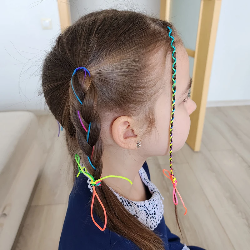 Attaches à Cheveux en Corde Colorée pour Femme et Fille, Dreadlock Tressé, Style Hip-Hop Cool, Accessoires pour Enfants, 90cm, 30 Pièces/Lot