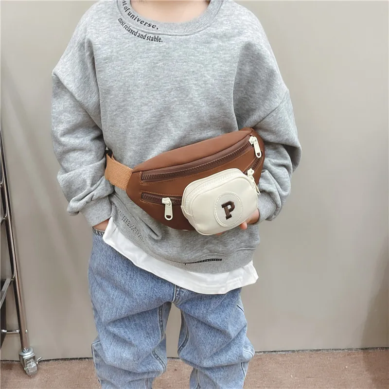 Lovely Children's Shoulder Bag Handsome Boys Small Messenger Bags Handbags Contrast Color Baby Girls Travel Purse Fanny Packs