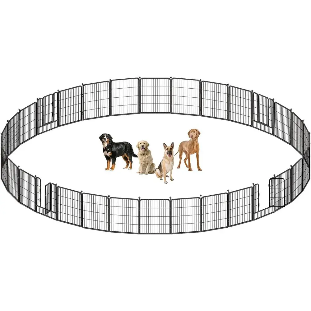 

24/32/40 Inch Height Bold Metal oldable Heavy-Duty Pet Playpen with Door, Available in 8/16/24/32 Panels Indoor/Outdoor Portable