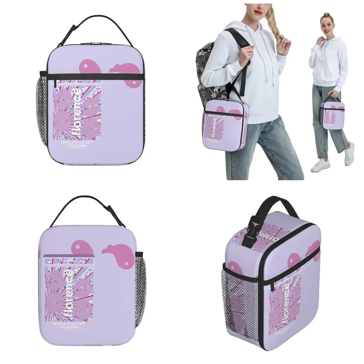 Florence By Mills Whale N Go Set Thermal Insulated Lunch Bag for School Portable Bento Box Cooler Thermal Lunch Boxes