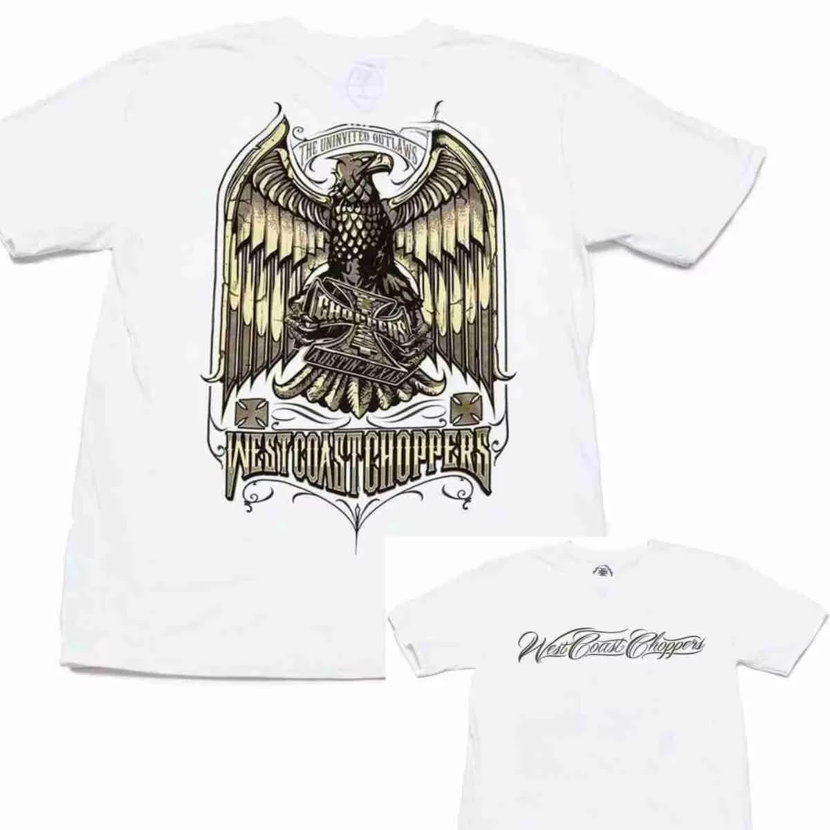 Vintage West Coast Choppers Maltese Cross Graphic Tee Cotton Mens Womens T-Shirt Summer Streetwear