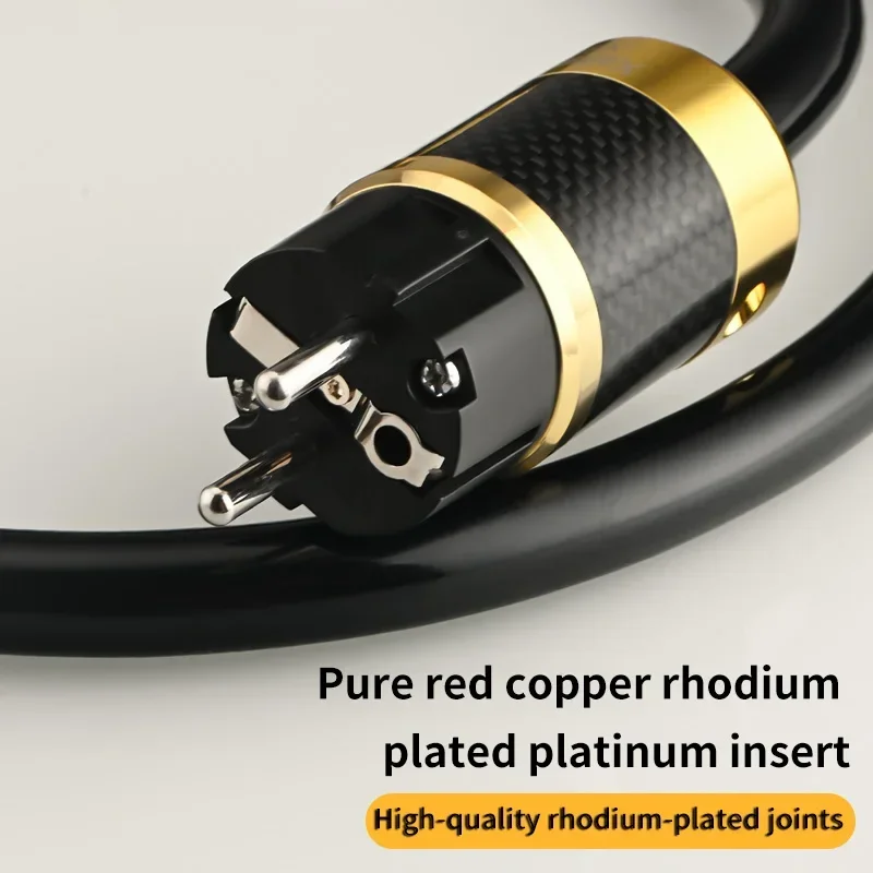 Hi-end C13 AC Power Cord Pure Silver HiFi Audio Power Cable Red Copper EU & US Plug