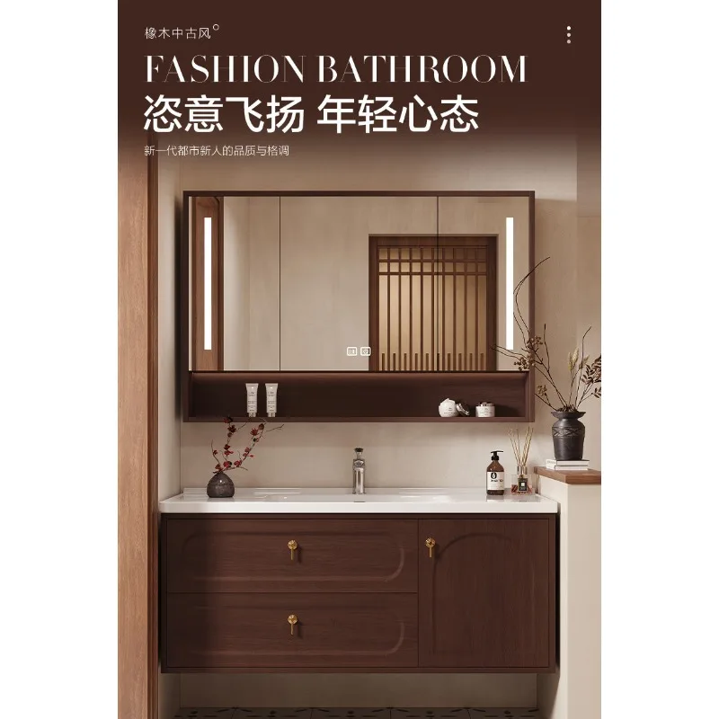 

Комплект мебели для ванной комнаты: тумба под унитаз, тумба под раковину, тумба под умывальник из дуба