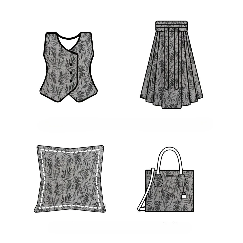 Simple Plant Relief Jacquard Fabric Retro Dress Suit Vest Pillow Cover Decorative Handmade Sewing Fabric