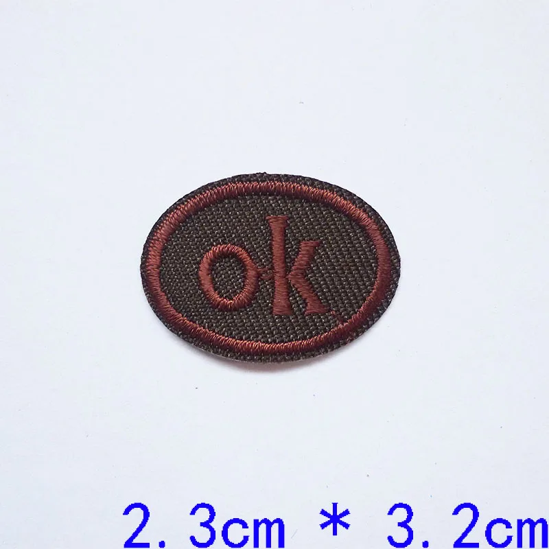 10Pcs Embroidered OK Patches DIY Apparel Repair Fabric Appliques Iron On Sew On Strickers Kids Coats Bags Shoes Decoration Badge