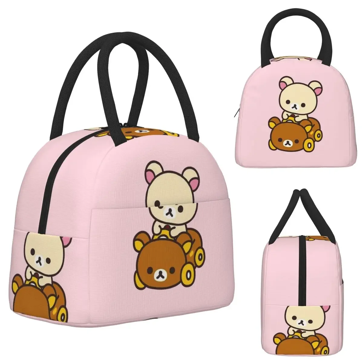 Korilakkuma Driving A Rilakkuma Car Insulated Lunch Bag for Kids School Cooler Thermal  Tote Portable Lunch Boxes Container