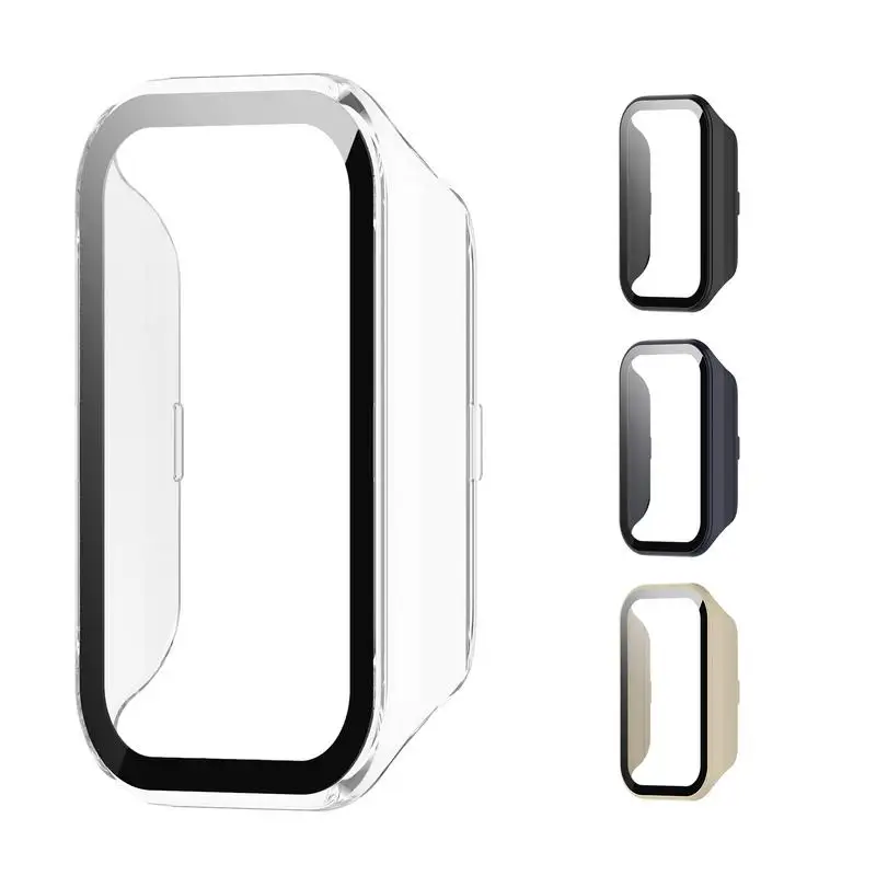 Hard PC Case Glass For Xiaomi Mi band 8 Active for Redmi Smart band2 Full Cover Screen Protector Frame Bumper Shell