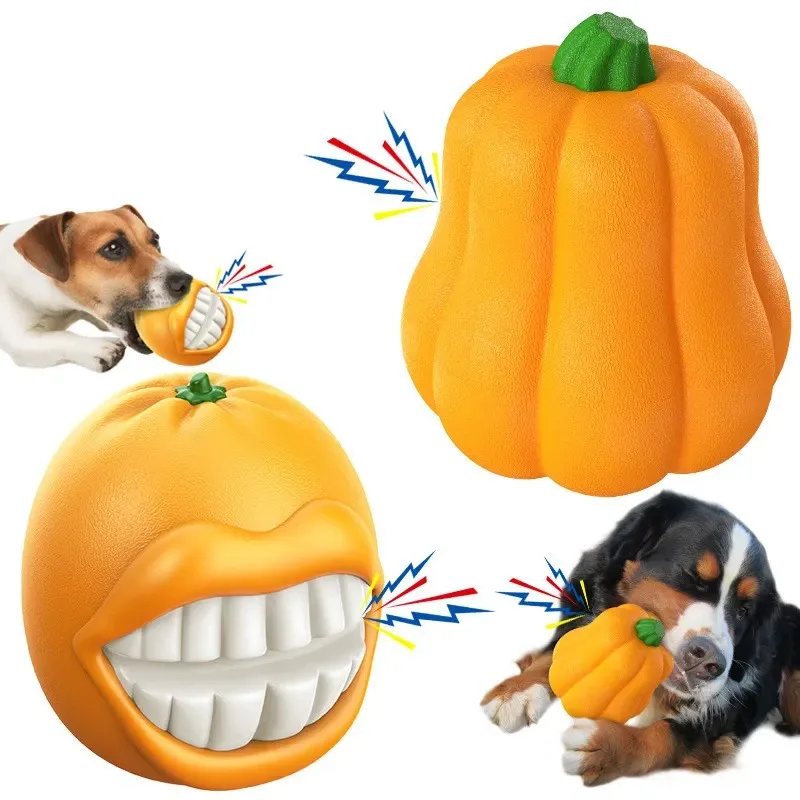 Dog Chew Toys Built-in Sound Orange Dog Toys Safe Material Bite Resistant Tough Squeak Toy Outdoor Training Toys Dog Indoor Toys